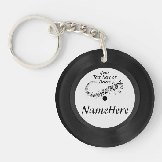 Record Sleutelhanger, gepersonaliseerde geschenken Sleutelhanger (Voorkant)