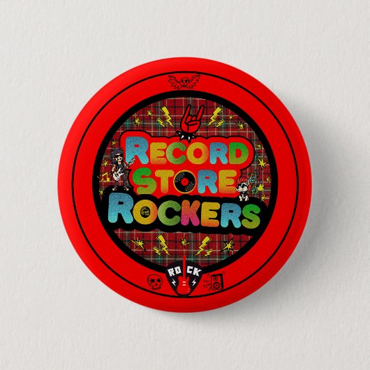 Record Store Rockers Knop Ronde Button 5,7 Cm (Voorkant)