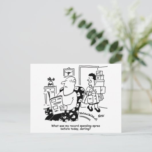 Record uitgaven-Spree Grappig Briefkaart (Staand voorkant)