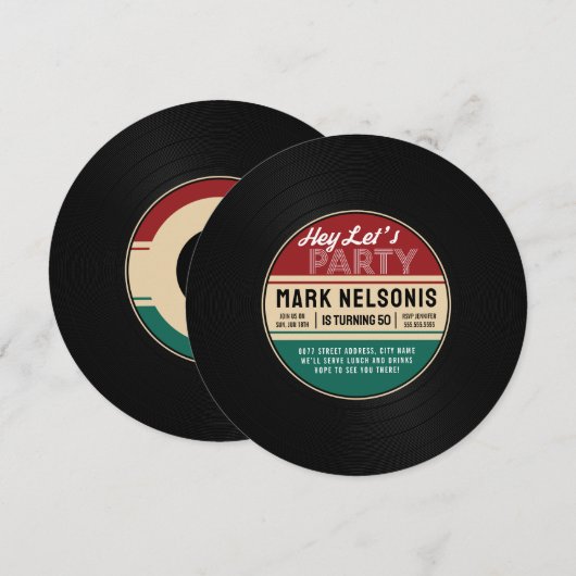 record uitnodiging (Voorkant / Achterkant)