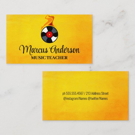 Record Vinyl Vlam Logo | Muziek Visitekaartje (Voorkant / Achterkant)