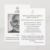 Recordatorio Memorial Kaart (Voorkant / Achterkant)