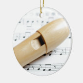 Recorder en vel muziek keramisch ornament (Links)