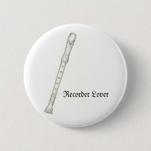 Recorder Lover Ronde Button 5,7 Cm (Voorkant)