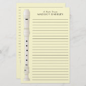 Recorder Music Teacher Musician Band Briefpapier (Voorkant / Achterkant)
