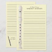 Recorder Music Teacher Musician Band Briefpapier (Voorkant / Achterkant)