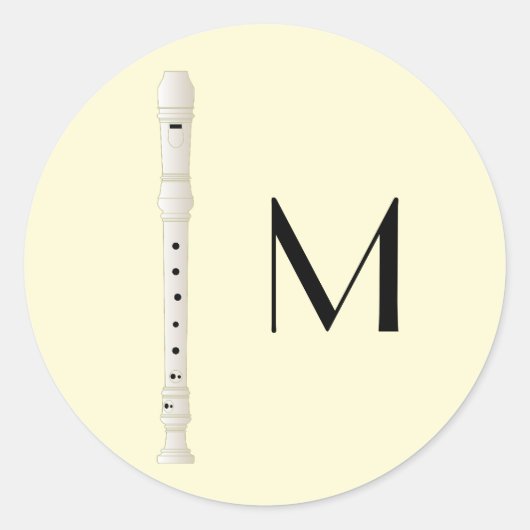 Recorder Music Teacher Musician Band Ronde Sticker (Voorkant)
