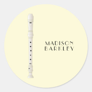 Recorder Music Teacher Musician Band Ronde Sticker