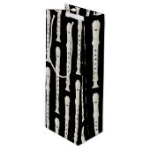 Recorder Music Teacher Musician Band Wijn Cadeautas (Voorkant Gekanteld)