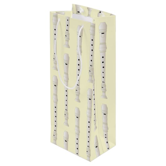 Recorder Music Teacher Musician Band Wijn Cadeautas (Achterkant Gekanteld)