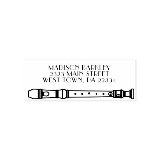 Recorder Music Teacher Musician Band Zelfinktende Stempel (Design)