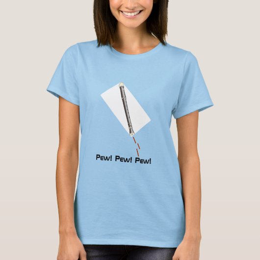 Recorder Pew! Pew. T-shirt (Voorkant)