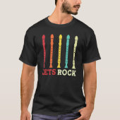 recorder player lets rock funny retro t-shirt (Voorkant)
