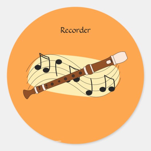 Recorder Ronde Sticker (Voorkant)