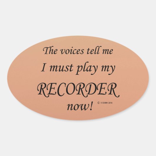 Recorder stemmen zeggen moet ovaal Sticker afspele (Voorkant)