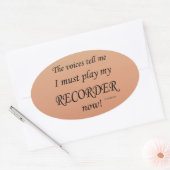 Recorder stemmen zeggen moet ovaal Sticker afspele (Envelop)
