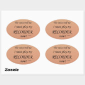Recorder stemmen zeggen moet ovaal Sticker afspele (Vel)