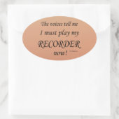 Recorder stemmen zeggen moet ovaal Sticker afspele (Tas)