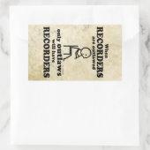 Recorders Verboden rechthoekige Sticker (Tas)