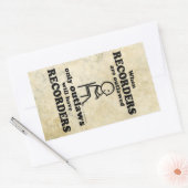 Recorders Verboden rechthoekige Sticker (Envelop)
