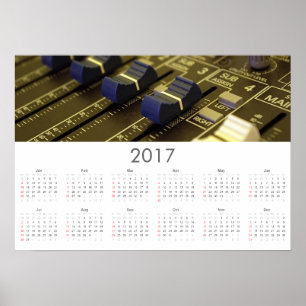 Recording studio Calendar 2017 Poster