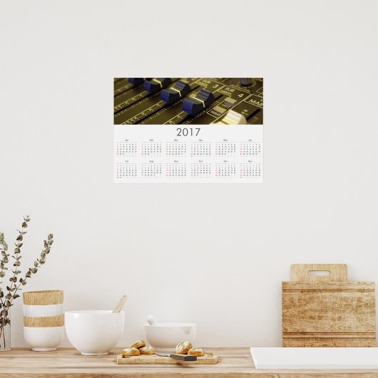 Recording studio Calendar 2017 Poster (Keuken)