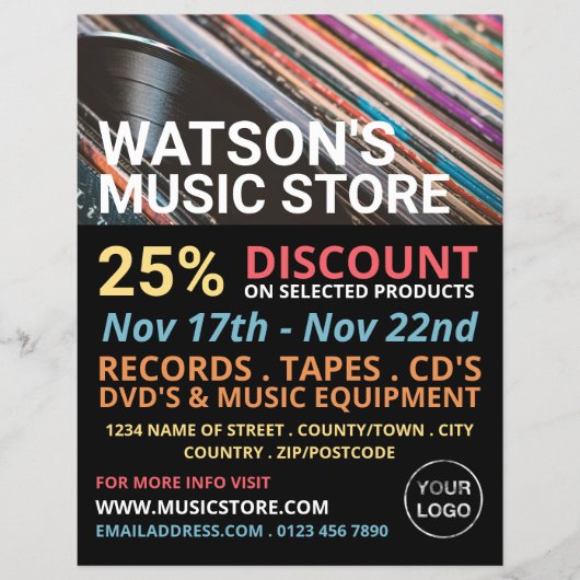 Records, Music Store Adverteren brochure (Voorkant)