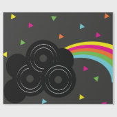 Records Muziek Regenboog Geometrisch Cadeaupapier (Vlak)
