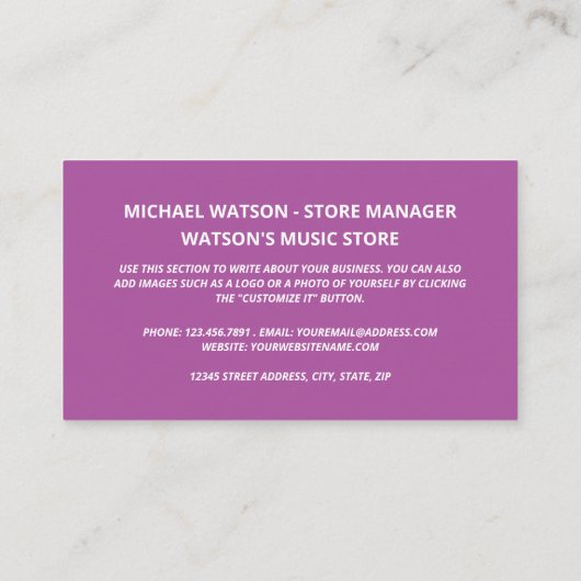 Records, muziekwinkel visitekaartje (Achterkant)