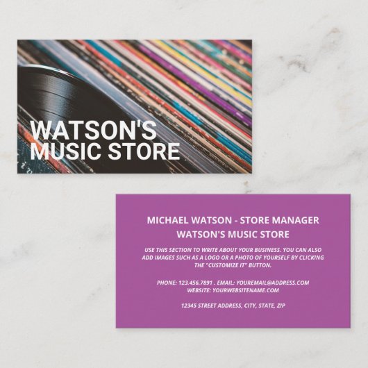 Records, muziekwinkel visitekaartje (Voorkant / Achterkant)