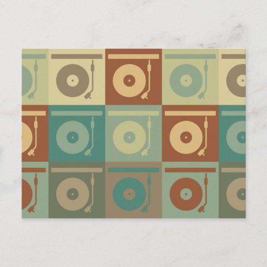 Records Pop Art Briefkaart (Voorkant)