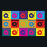 Records Pop Art Poster<br><div class="desc">Registreert de Kunst van de Pop. Als de Verslagen uw hobby,  bezetting,  of obsessie zijn,  show het met grote Verslagen t-shirts,  mokken,  stickers,  en meer zijn. Het zijn ook geweldige cadeautjes voor andere recordfans!</div>