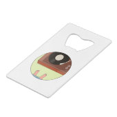  recordspeler creditkaart flessenopener (Voorkant Gekanteld)