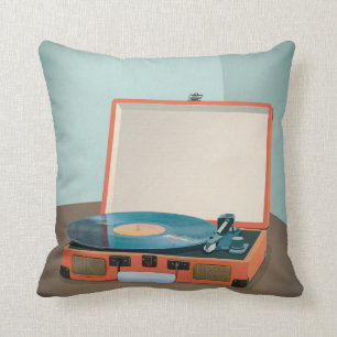 recordspeler met vinylrecord kussen