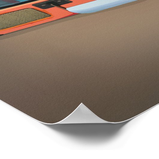  recordspeler met vinylrecord poster (Hoek)