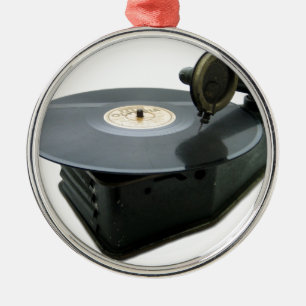 recordspeler metalen ornament
