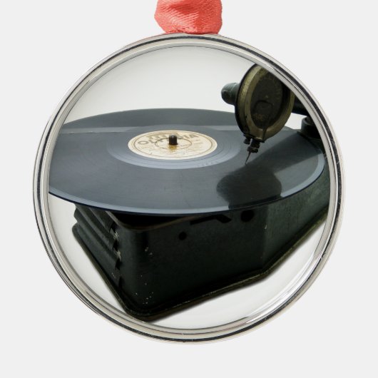  recordspeler metalen ornament (Voorkant)