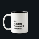 Recovering van een hoesje mondayitis grappige humo tweekleurige koffiemok<br><div class="desc">Dit is een groot geschenk voor een medewerker, vriend of iemand met een gevoel van humor. De tekst, de doopvont en de kleur kunnen in uw voorkeur worden veranderd. Als je hulp nodig hebt bij het aanpassen van je product, neem dan contact met me op via mijn winkel en ik...</div>