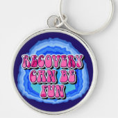 Recovery FUN Geode 12 Step AA Recovery Slogan Sleutelhanger (Voorkant)