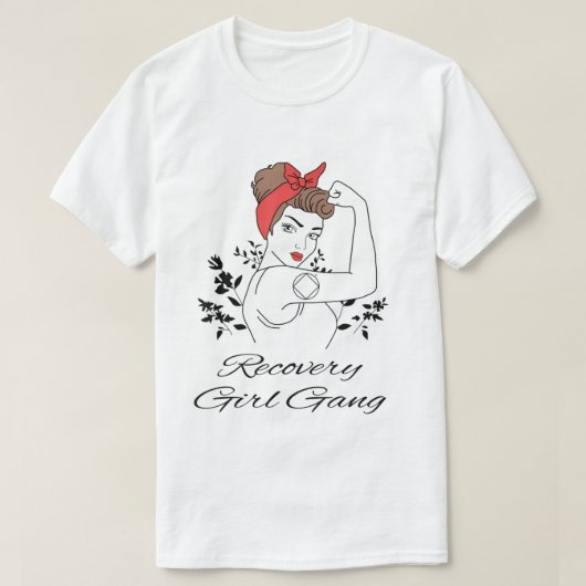 Recovery Girl Gang Narcotics Anonymous NA AA 12 St T-shirt (Design voorkant)