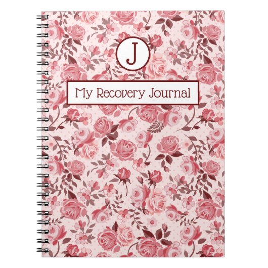 Recovery Journal Roze Roses Notitieboek (Voorkant)