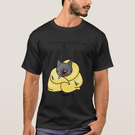 Recovery Mode On Get Well   Injury Tuxedo Cat T-shirt (Voorkant)