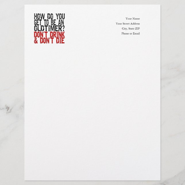 Recovery Old Timer Joke Briefhoofd (Voorkant)