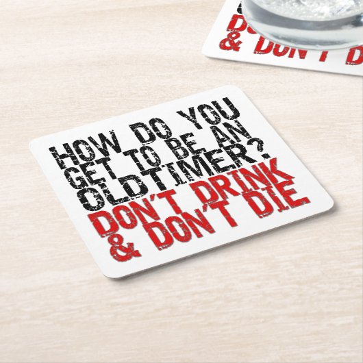 Recovery Old Timer Joke Kartonnen Onderzetters (Schuin)