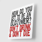 Recovery Old Timer Joke Vierkante Klok (Hoek)