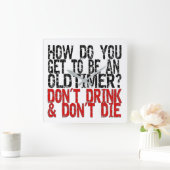 Recovery Old Timer Joke Vierkante Klok (Huis)