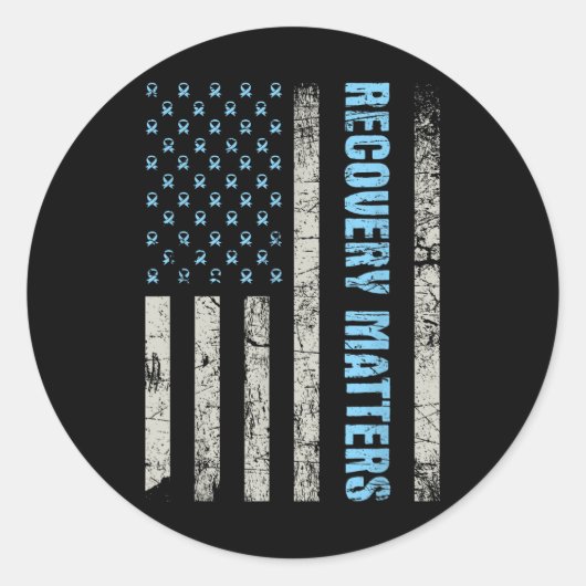 Recovery S - Sobriety Jubileum Sober Aa Na Ronde Sticker (Voorkant)