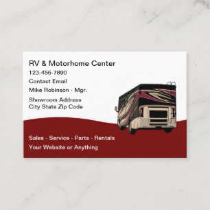 Recreatieve motorhomes verkoop en service visitekaartje