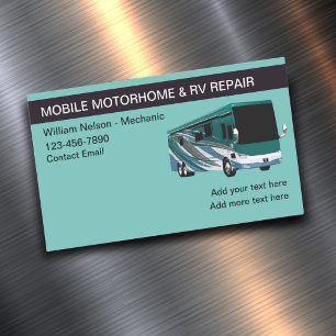 Recreatieve reizen met motorhomes magnetisch visitekaartje