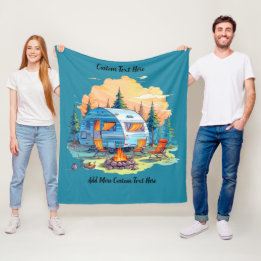 Recreatievoertuig kampeer kampvuur aanpassen fleece deken